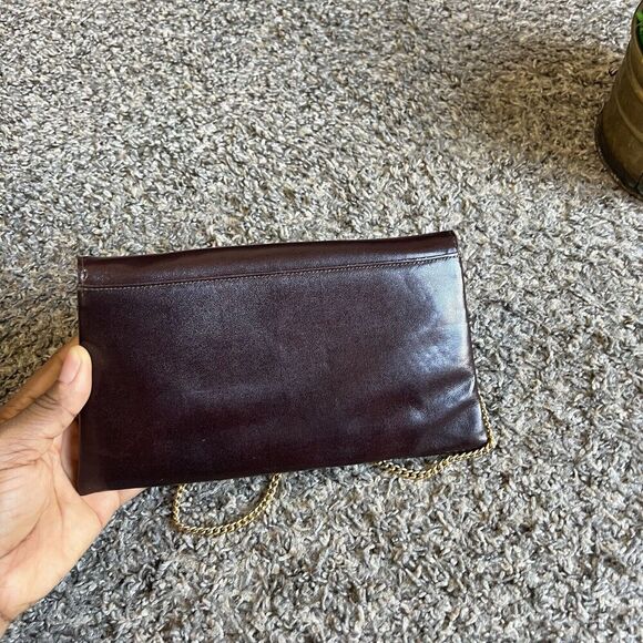 Vintage Susan Gail Clutch Shoulder Crossbody Leather Purse Bag Brown - Picture 4 of 8